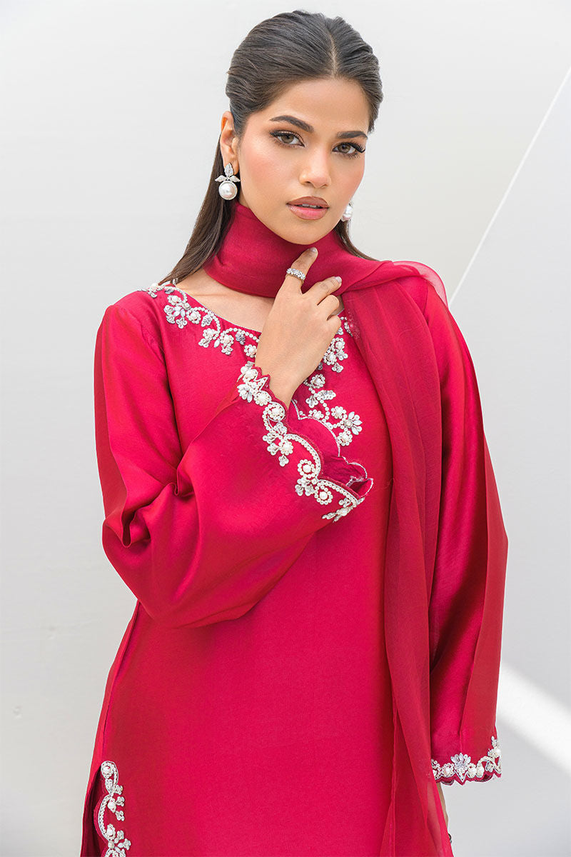 Fatima Khan | Serene Eid Luxe Pret | Ruby Rouge by Fatima Khan - Designer Dress - Type: Ladies Clothes - Available at Sana Yasir - 100% Original