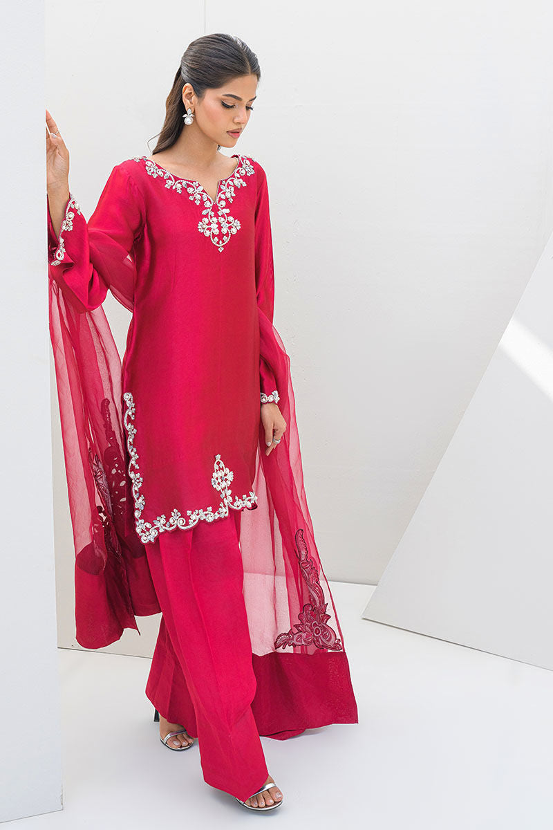 Fatima Khan | Serene Eid Luxe Pret | Ruby Rouge by Fatima Khan - Designer Dress - Type: Ladies Clothes - Available at Sana Yasir - 100% Original