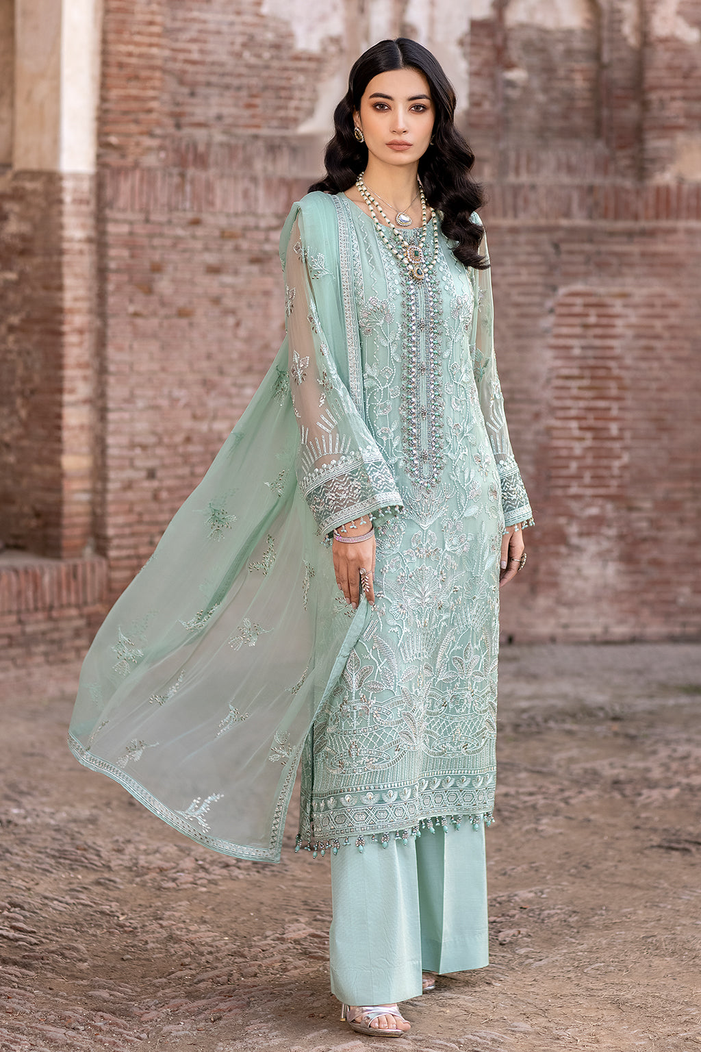 Flossie | Safeera Formals vol 13 | SNOW PEA (A) by Flossie - Designer Dress - Type: Formal - Available at Sana Yasir - 100% Original