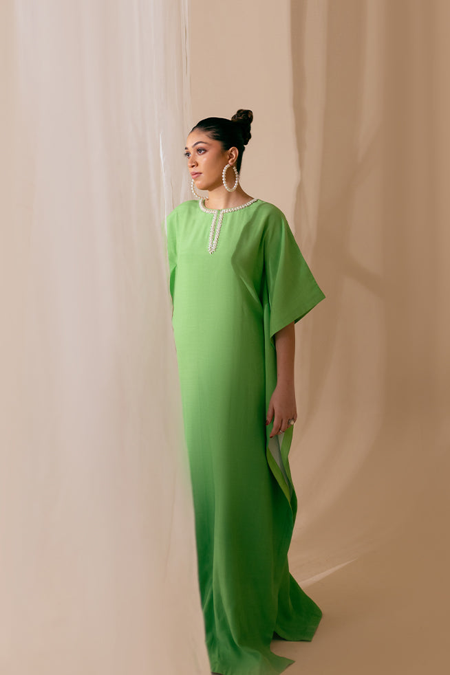 Fozia Khalid | Kaftaan | Mint Dusk by Fozia Khalid - Designer Dress - Type: Ladies Clothes - Available at Sana Yasir - 100% Original