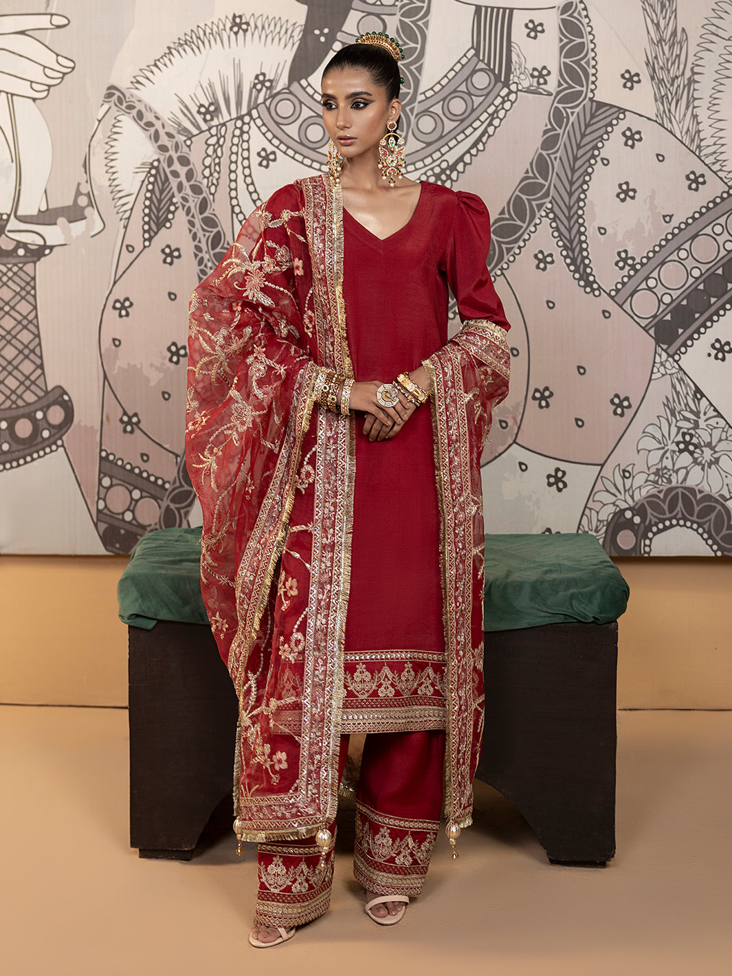 Hem Stitch | Raw Silk Edit 25 | Rose by Hemstitch - Designer Dress - Type: Ladies Clothes - Available at Sana Yasir - 100% Original
