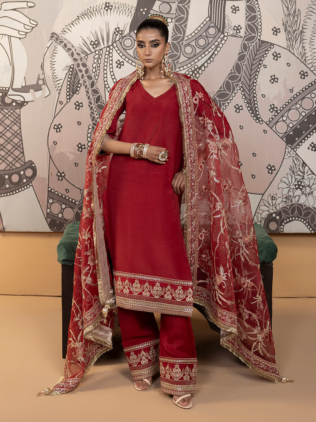 Hem Stitch | Raw Silk Edit 25 | Rose by Hemstitch - Designer Dress - Type: Ladies Clothes - Available at Sana Yasir - 100% Original