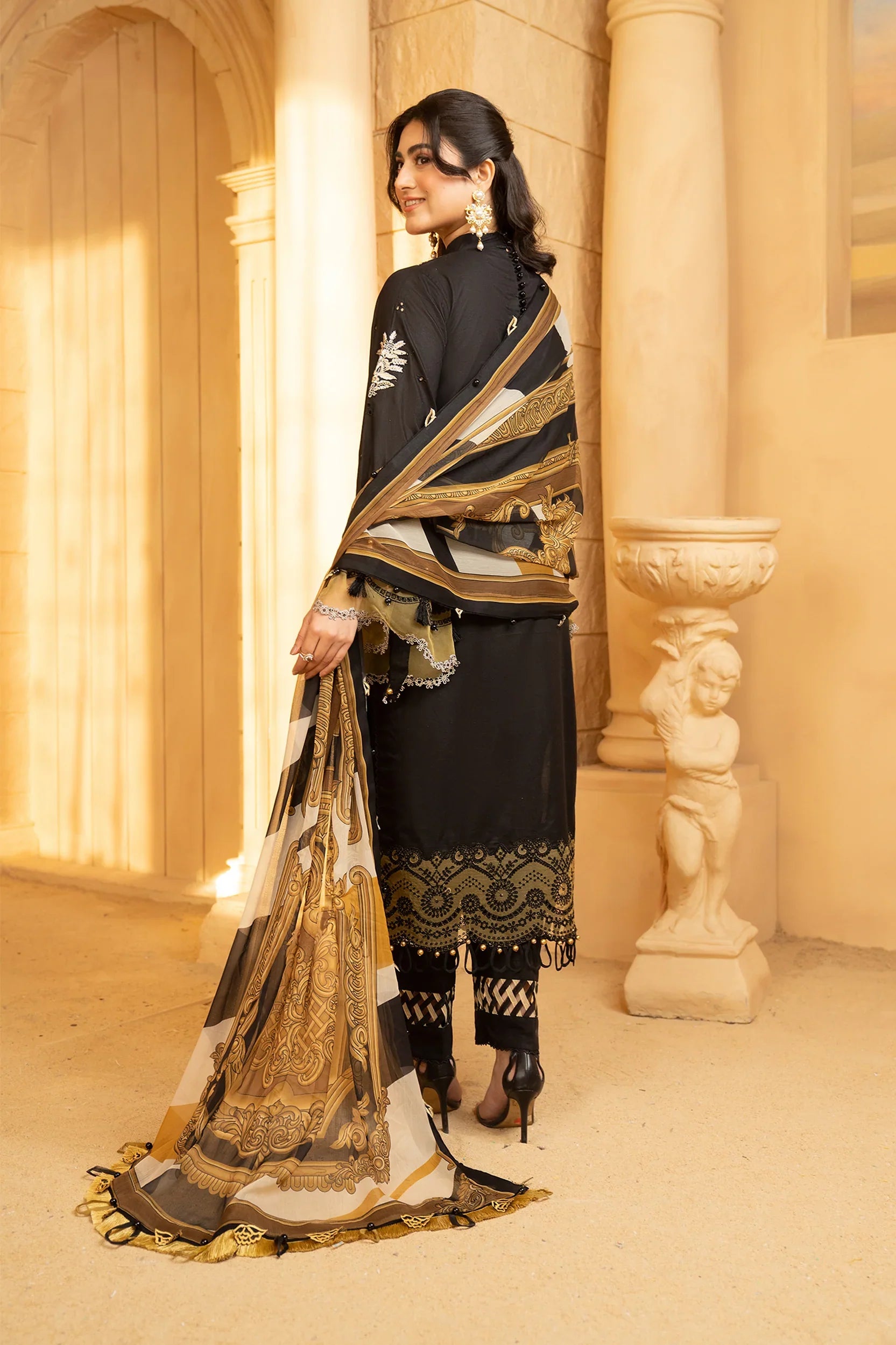 Hemstitch | Summer Luxury Lawn 24 | Cocoa by Hemstitch - Designer Dress - Type: Luxury - Available at Sana Yasir - 100% Original
