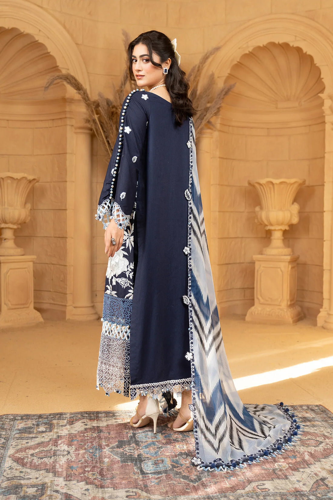 Hemstitch | Summer Luxury Lawn 24 | Ice Blue by Hemstitch - Designer Dress - Type: Luxury - Available at Sana Yasir - 100% Original