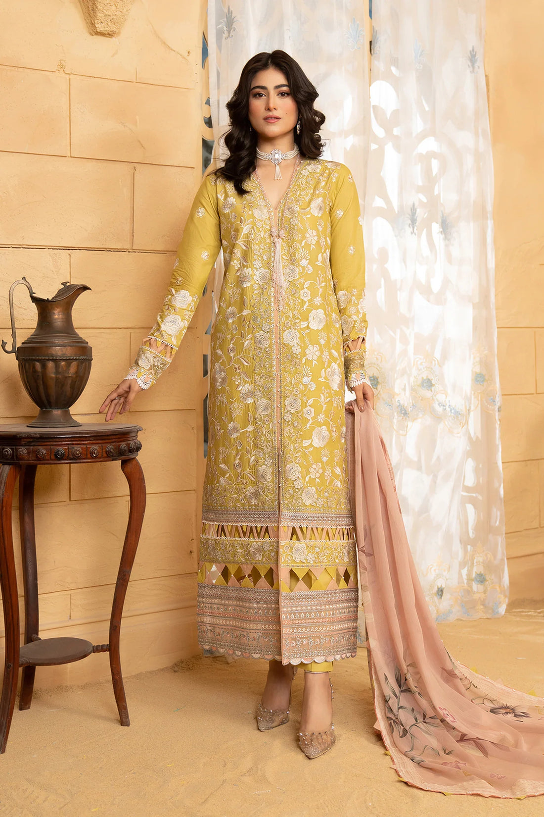 Hemstitch | Summer Luxury Lawn 24 | Lime by Hemstitch - Designer Dress - Type: Luxury - Available at Sana Yasir - 100% Original