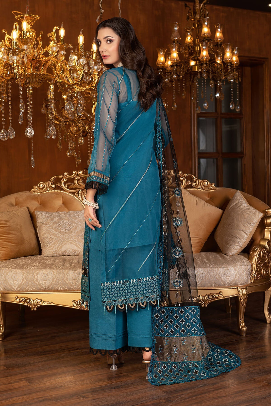 Janique | Luxury Collection 24 | D-031 Cobalt blue by Janique - Designer Dress - Type: Ladies Clothes - Available at Sana Yasir - 100% Original