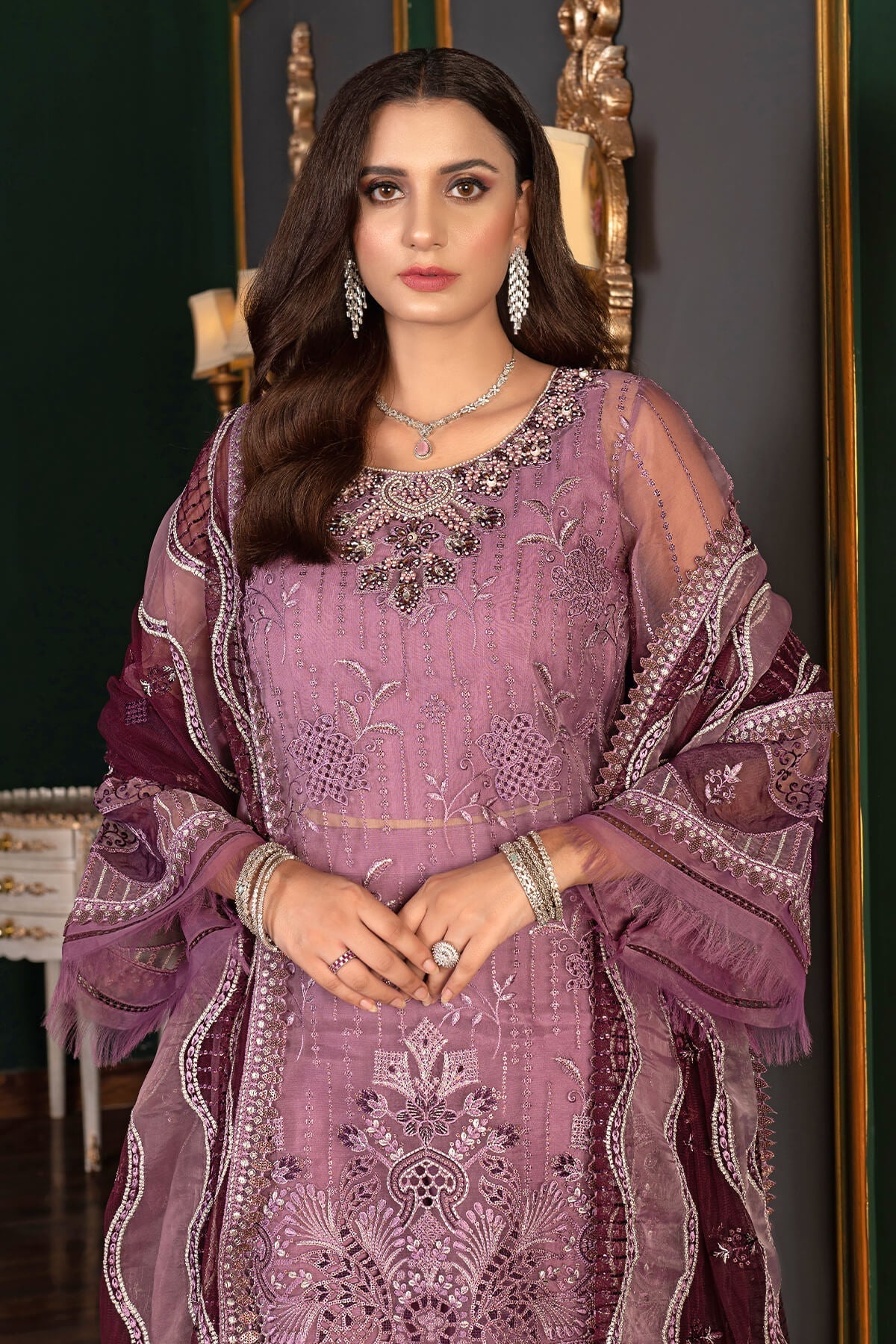Janique | Luxury Collection 24 | D-032 Neon pink by Janique - Designer Dress - Type: Ladies Clothes - Available at Sana Yasir - 100% Original