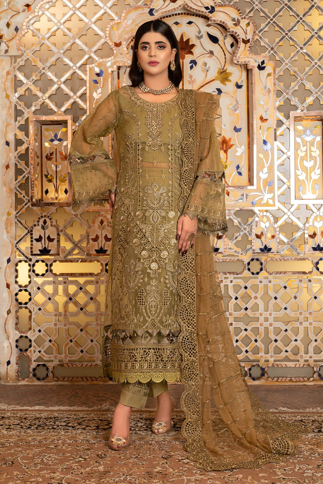 Janique | Luxury Collection 24 | D-035 Saffron by Janique - Designer Dress - Type: Ladies Clothes - Available at Sana Yasir - 100% Original