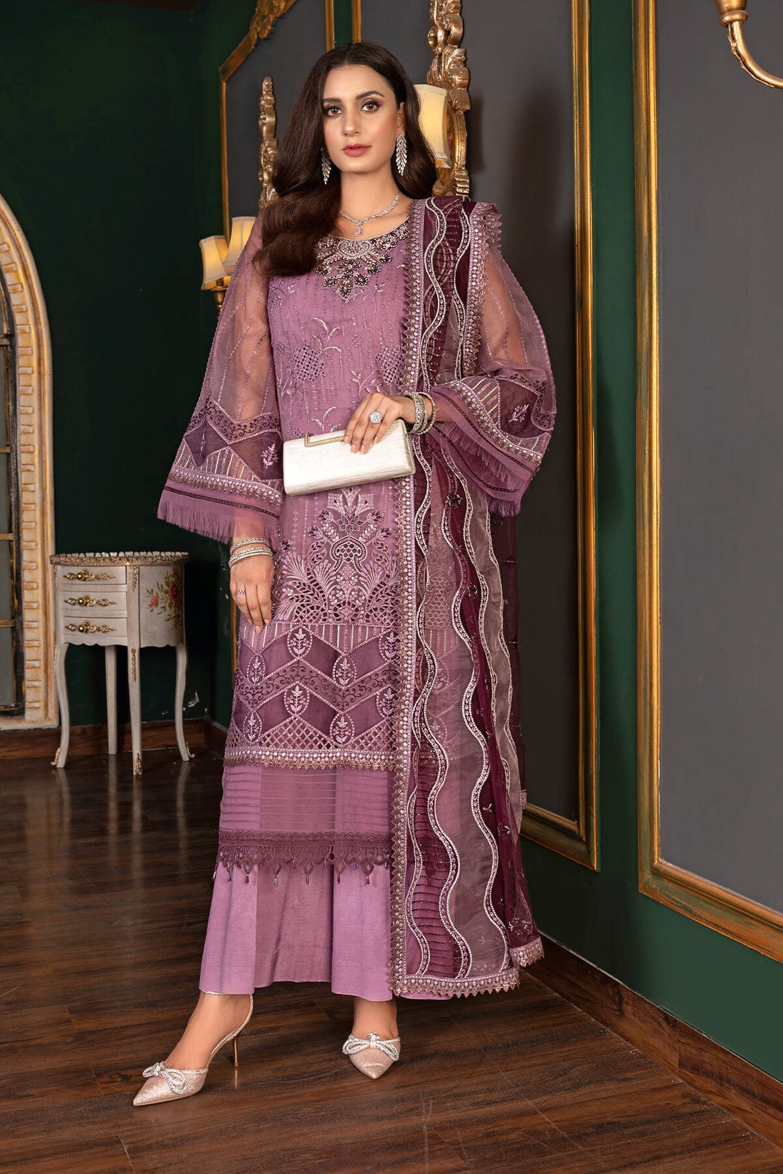 Janique | Luxury Collection 24 | D-032 Neon pink by Janique - Designer Dress - Type: Ladies Clothes - Available at Sana Yasir - 100% Original