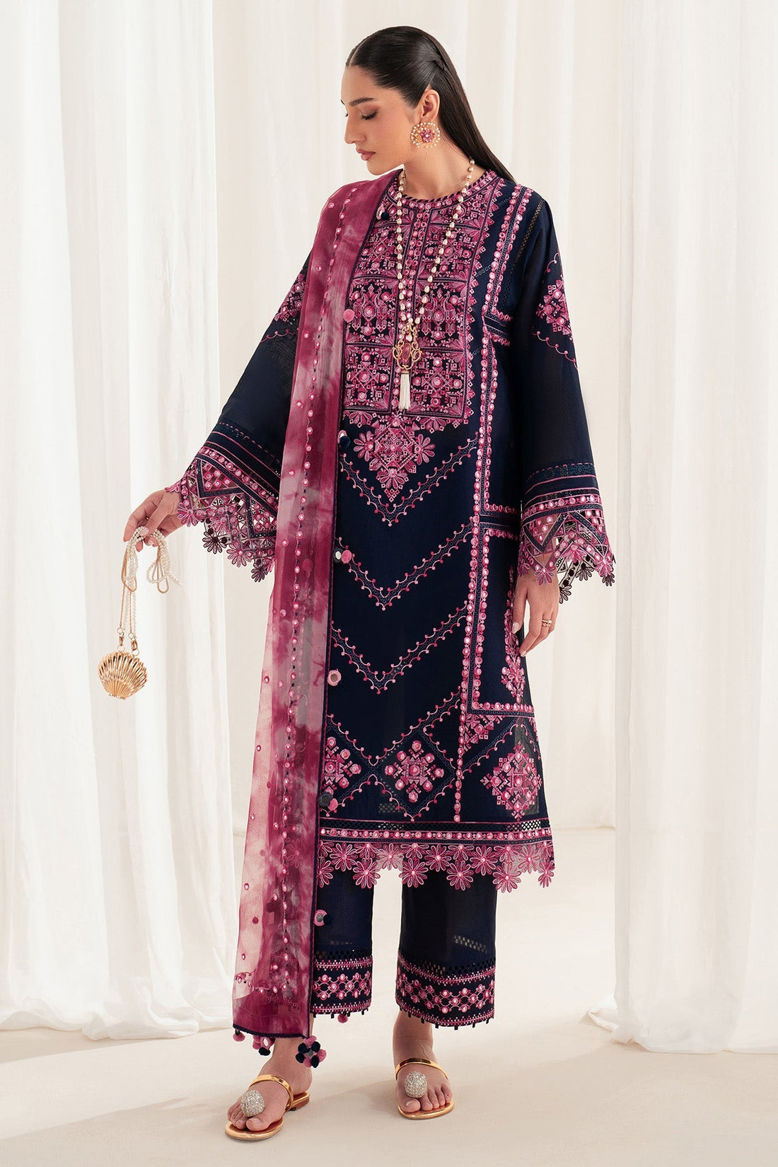 Jazmin | Iris Luxury Lawn 25 | IL'25-D01 by Jazmin - Designer Dress - Type: Ladies Clothes - Available at Sana Yasir - 100% Original