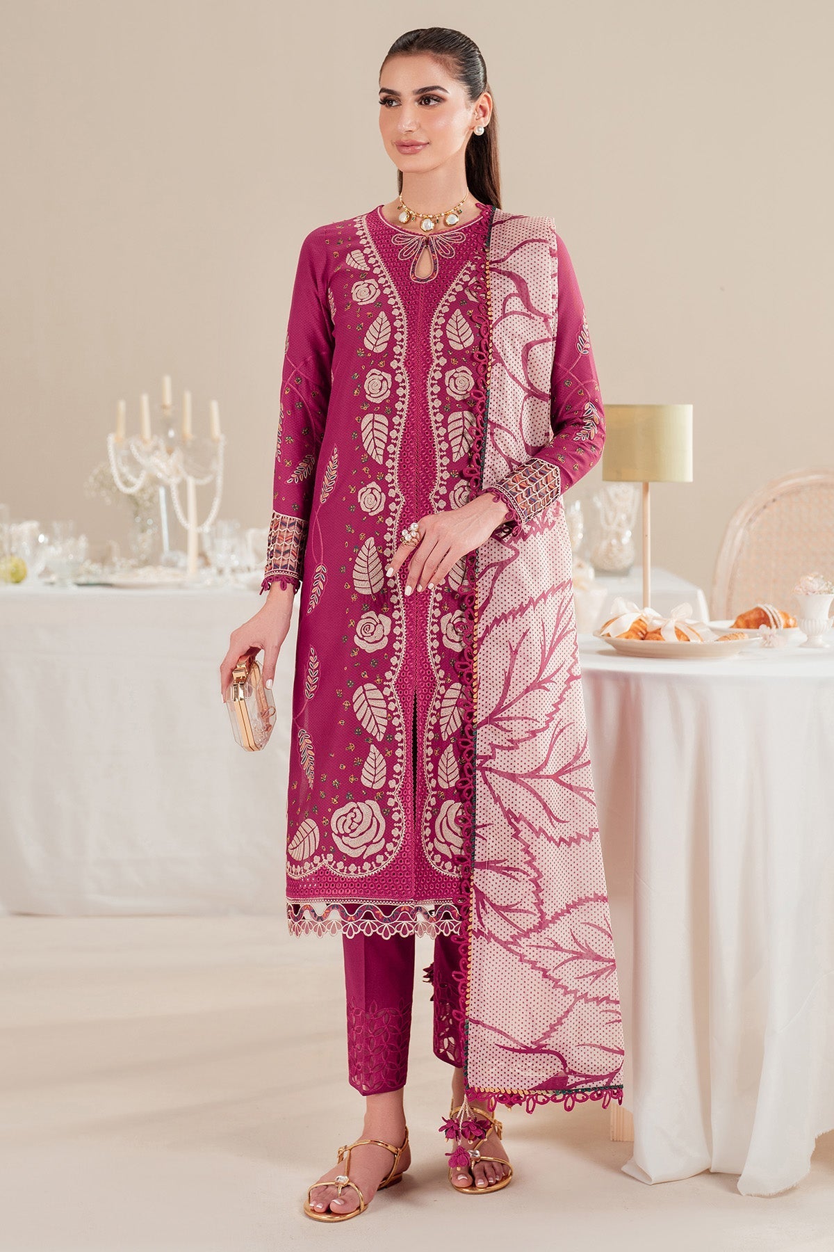 Jazmin | Iris Luxury Lawn 25 | IL'25-D05 by Jazmin - Designer Dress - Type: Ladies Clothes - Available at Sana Yasir - 100% Original