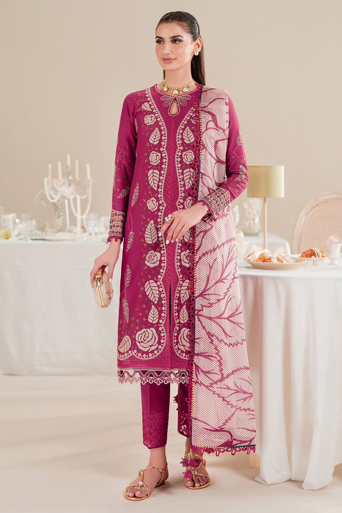 Jazmin | Iris Luxury Lawn 25 | IL'25-D05 by Jazmin - Designer Dress - Type: Ladies Clothes - Available at Sana Yasir - 100% Original