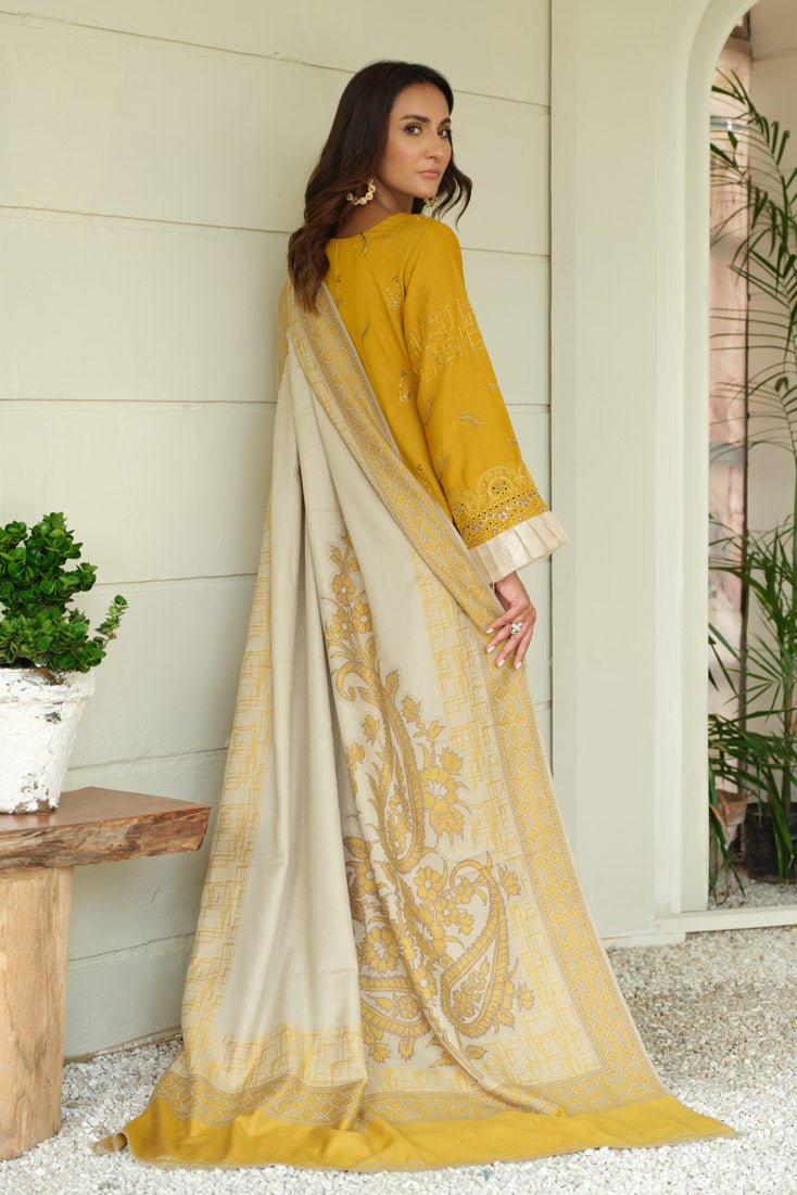 Marjjan | Aangan Embroidered Viscose | MDS-69 (MUSTARD) by Marjjan - Designer Dress - Type: Ladies Clothes - Available at Sana Yasir - 100% Original