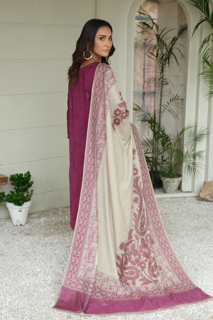 Marjjan | Aangan Embroidered Viscose | MDS-69 (PLUM) by Marjjan - Designer Dress - Type: Ladies Clothes - Available at Sana Yasir - 100% Original