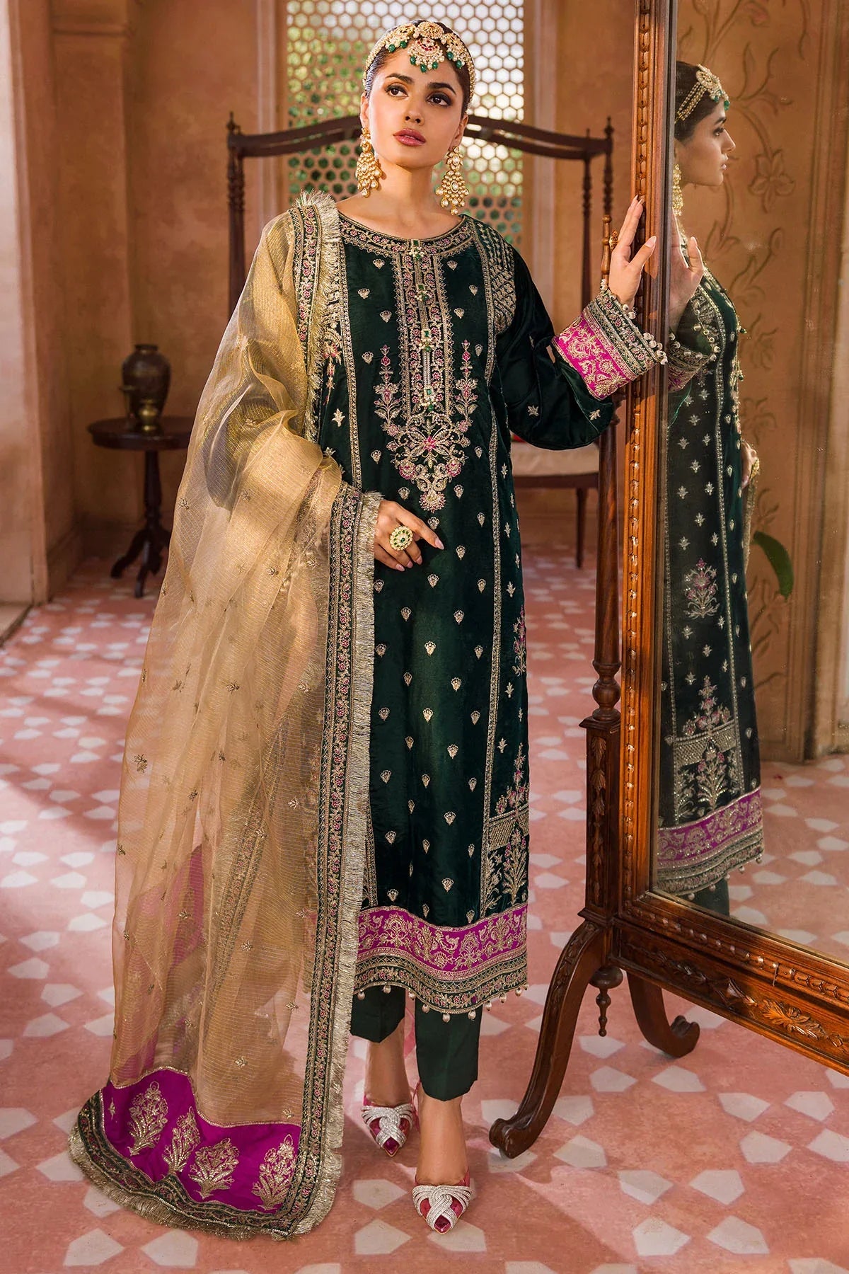 Motifz | Grand Velour Velvet Collection | 4403 by Motifz - Designer Dress - Type: Formal - Available at Sana Yasir - 100% Original