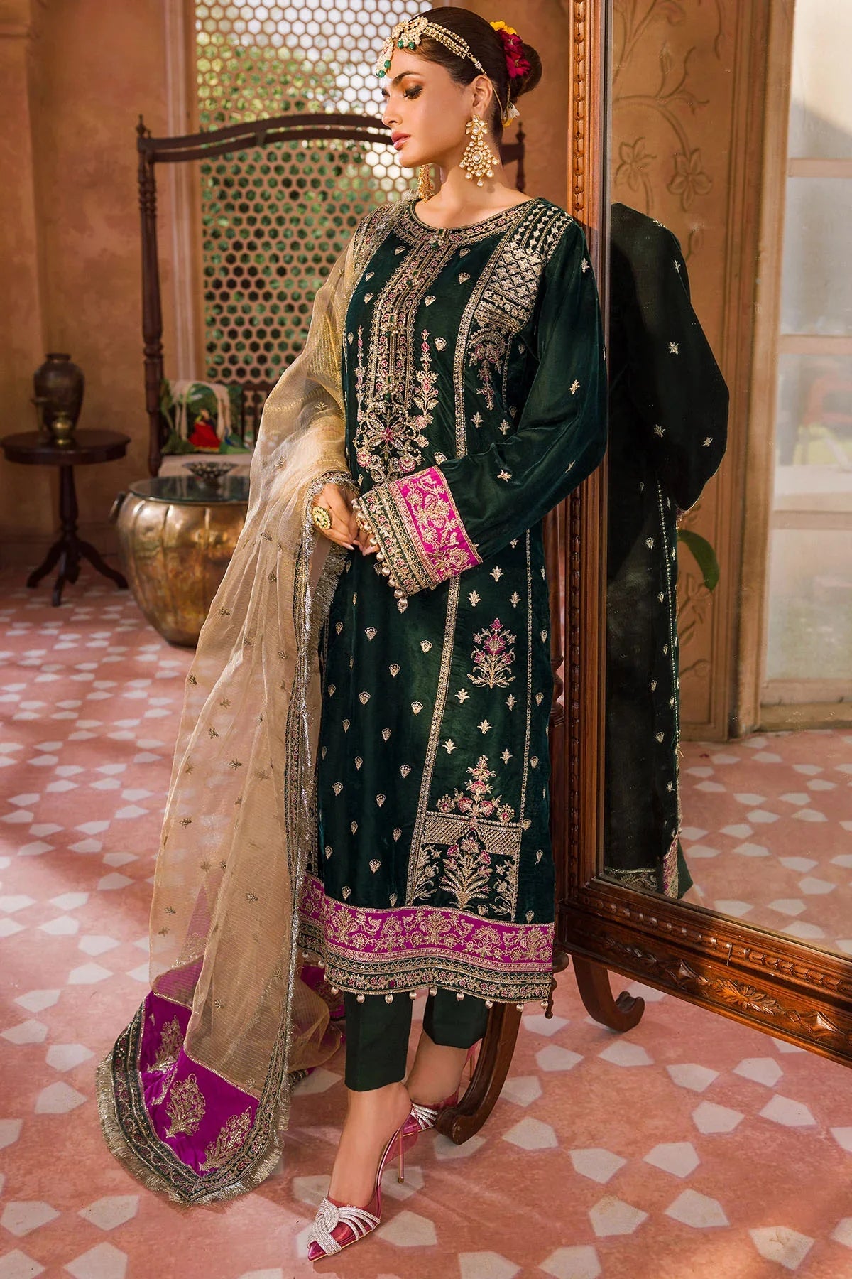 Motifz | Grand Velour Velvet Collection | 4403 by Motifz - Designer Dress - Type: Formal - Available at Sana Yasir - 100% Original