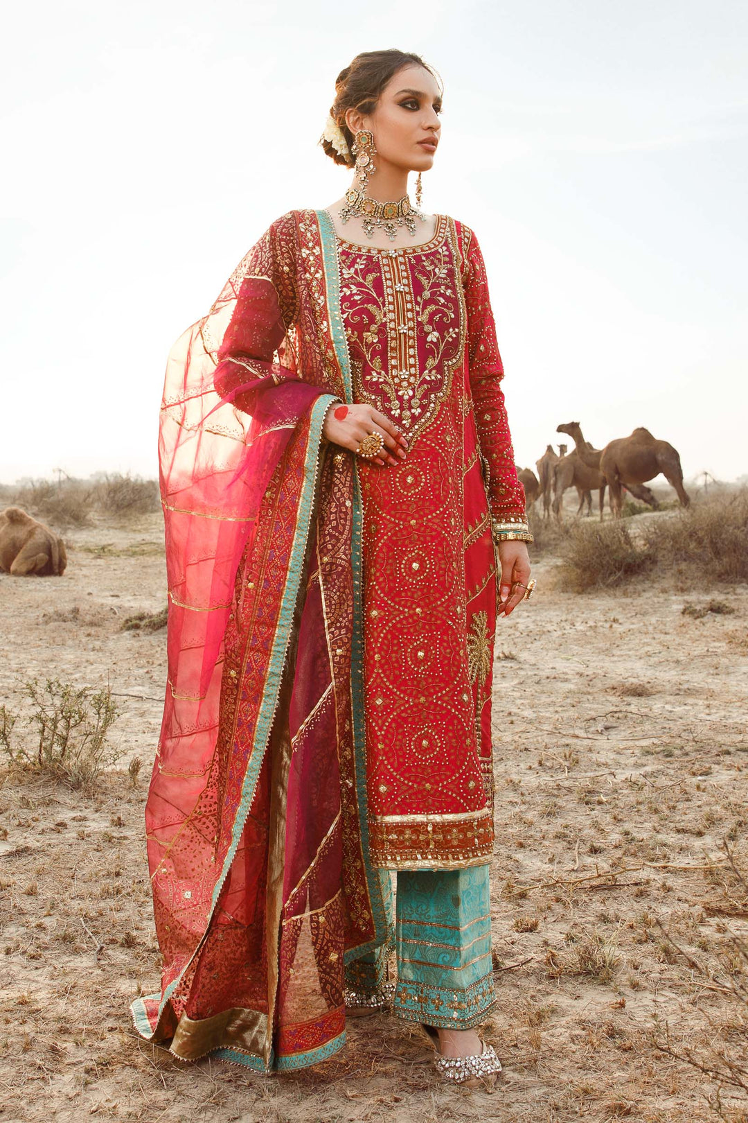 Maria B | Bridal Couture | Chundari by Maria B - Designer Dress - Type: Ladies Clothes - Available at Sana Yasir - 100% Original