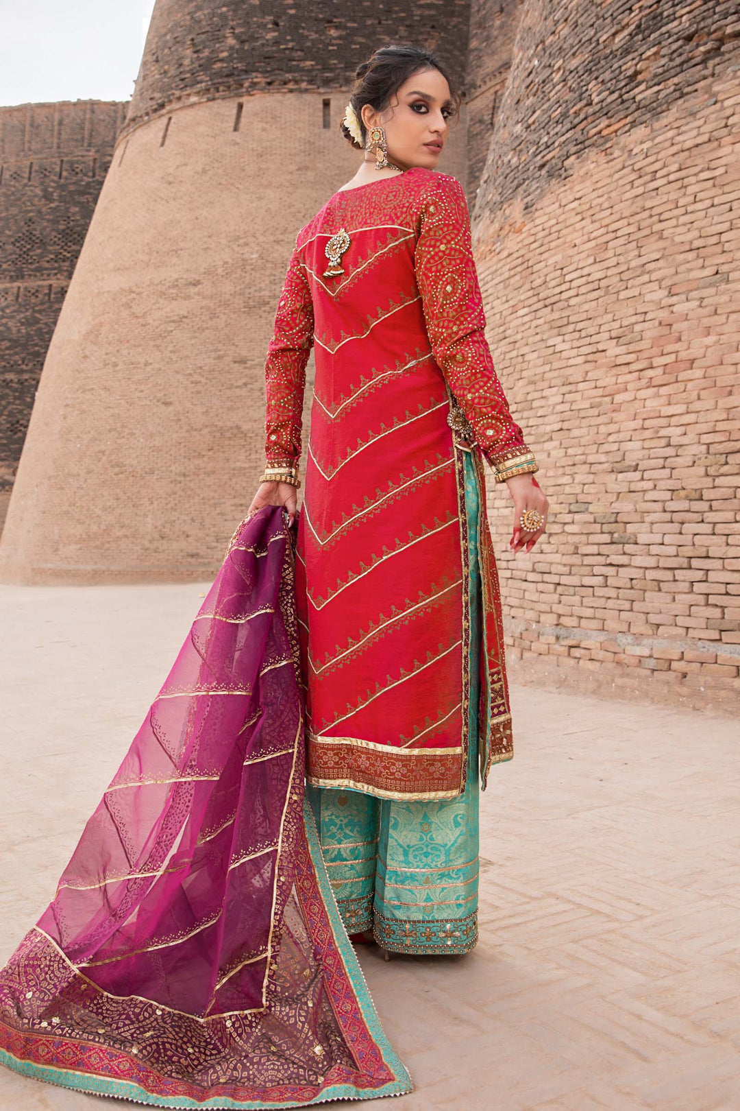 Maria B | Bridal Couture | Chundari by Maria B - Designer Dress - Type: Ladies Clothes - Available at Sana Yasir - 100% Original