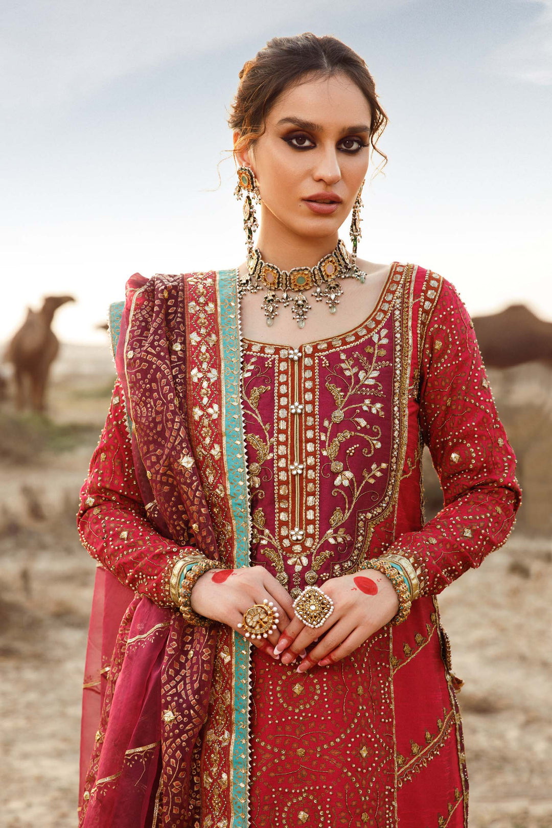 Maria B | Bridal Couture | Chundari by Maria B - Designer Dress - Type: Ladies Clothes - Available at Sana Yasir - 100% Original