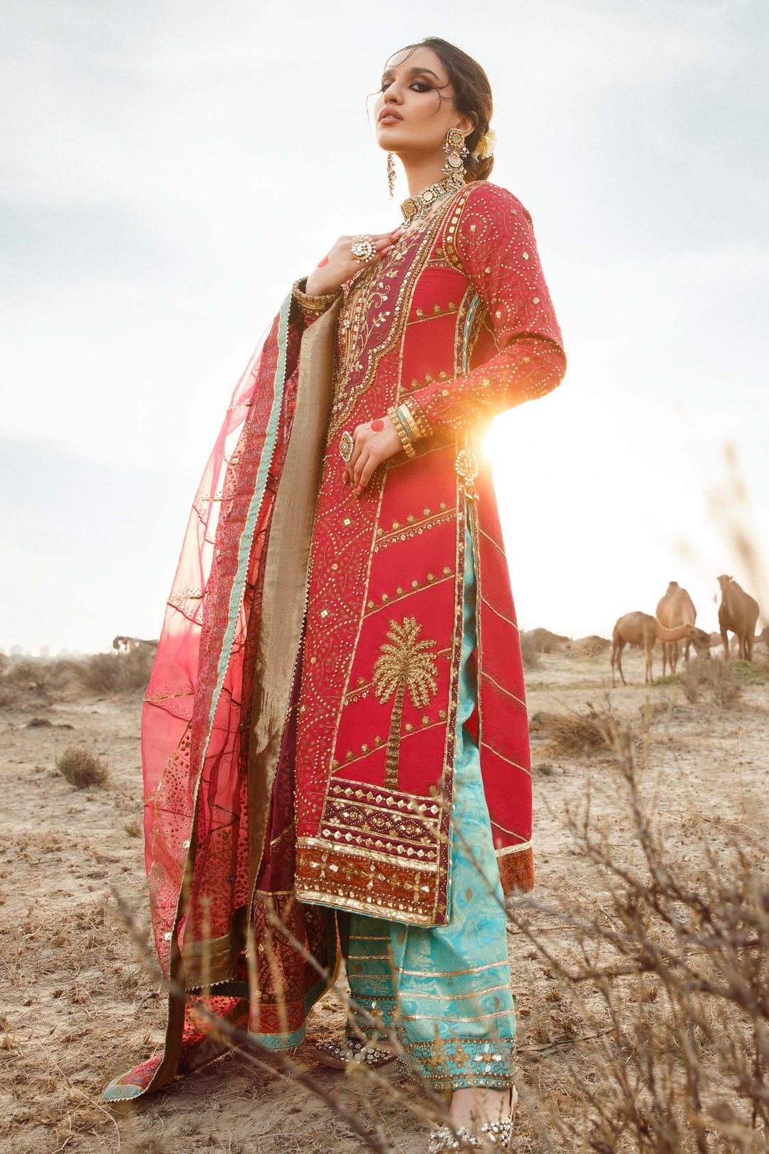 Maria B | Bridal Couture | Chundari by Maria B - Designer Dress - Type: Ladies Clothes - Available at Sana Yasir - 100% Original