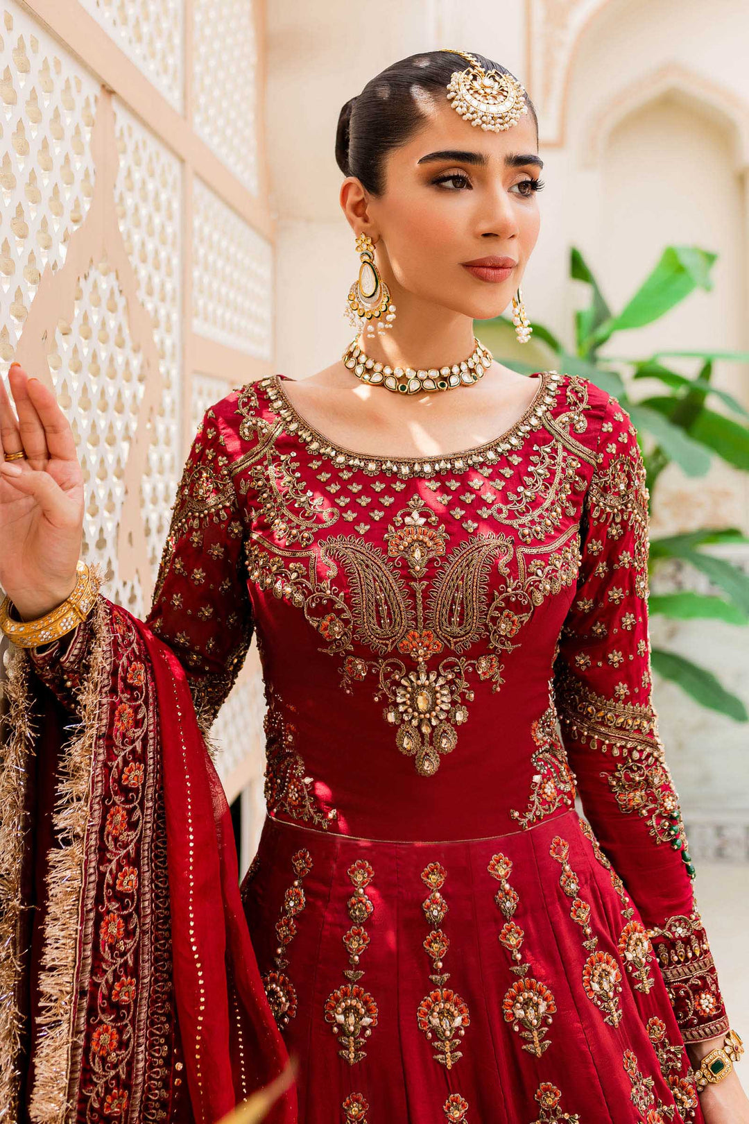 Maria B | Bridal Couture | Deep Red MC-907 by Maria B - Designer Dress - Type: Ladies Clothes - Available at Sana Yasir - 100% Original