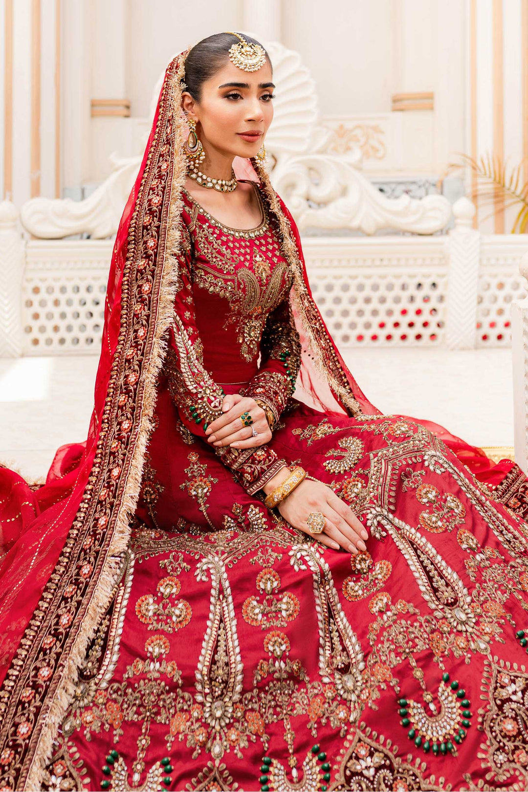 Maria B | Bridal Couture | Deep Red MC-907 by Maria B - Designer Dress - Type: Ladies Clothes - Available at Sana Yasir - 100% Original