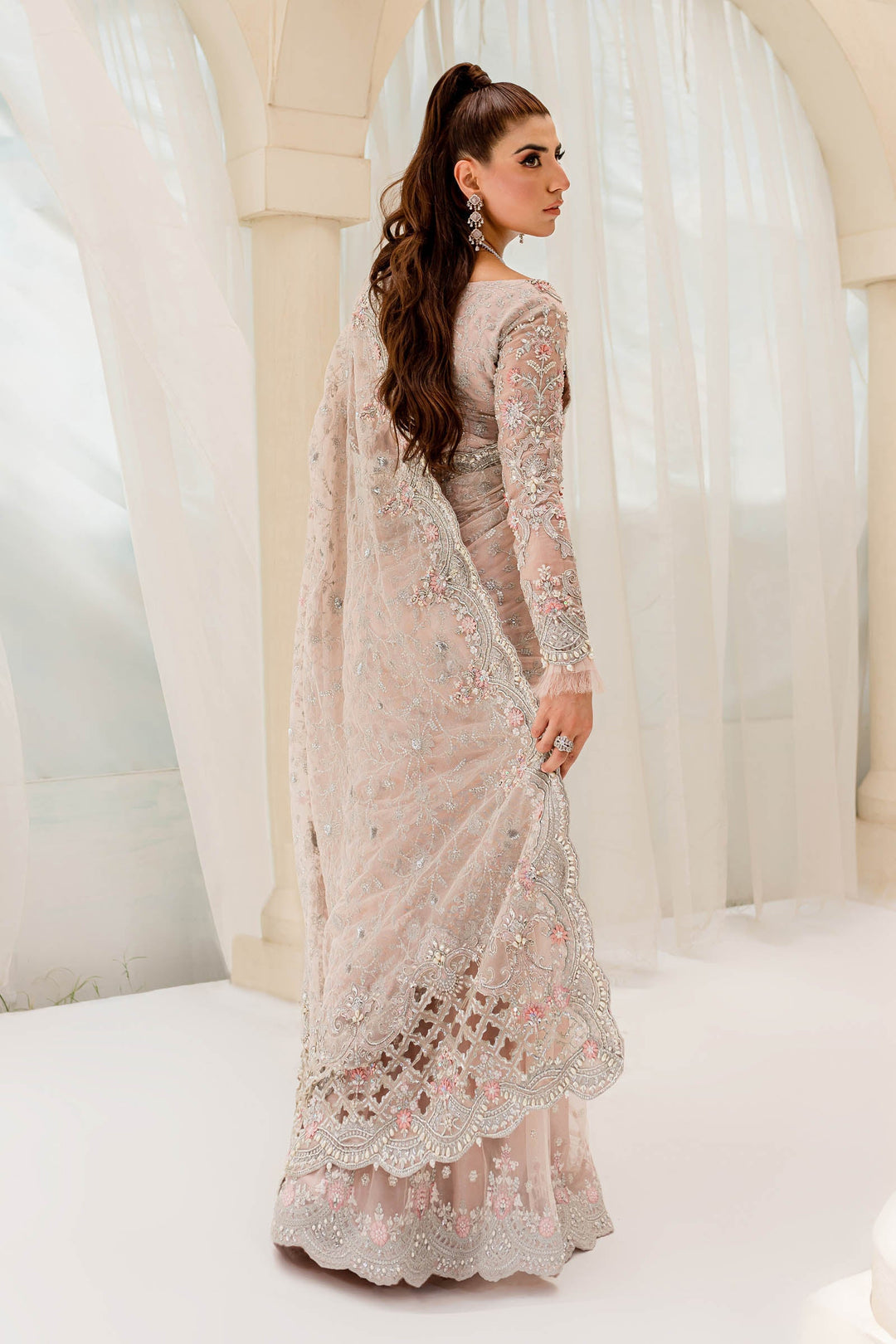 Maria B | Bridal Couture | Pale Pink MC-909 by Maria B - Designer Dress - Type: Ladies Clothes - Available at Sana Yasir - 100% Original