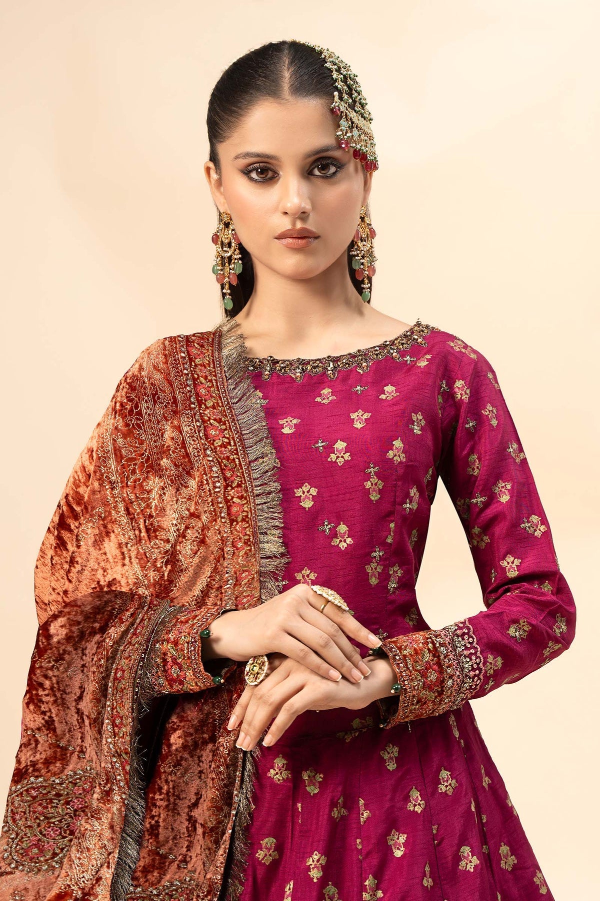 Maria B | Formal Wears | Raw Silk Suit | SF-W24-26-C by Maria B - Designer Dress - Type: Ladies Clothes - Available at Sana Yasir - 100% Original