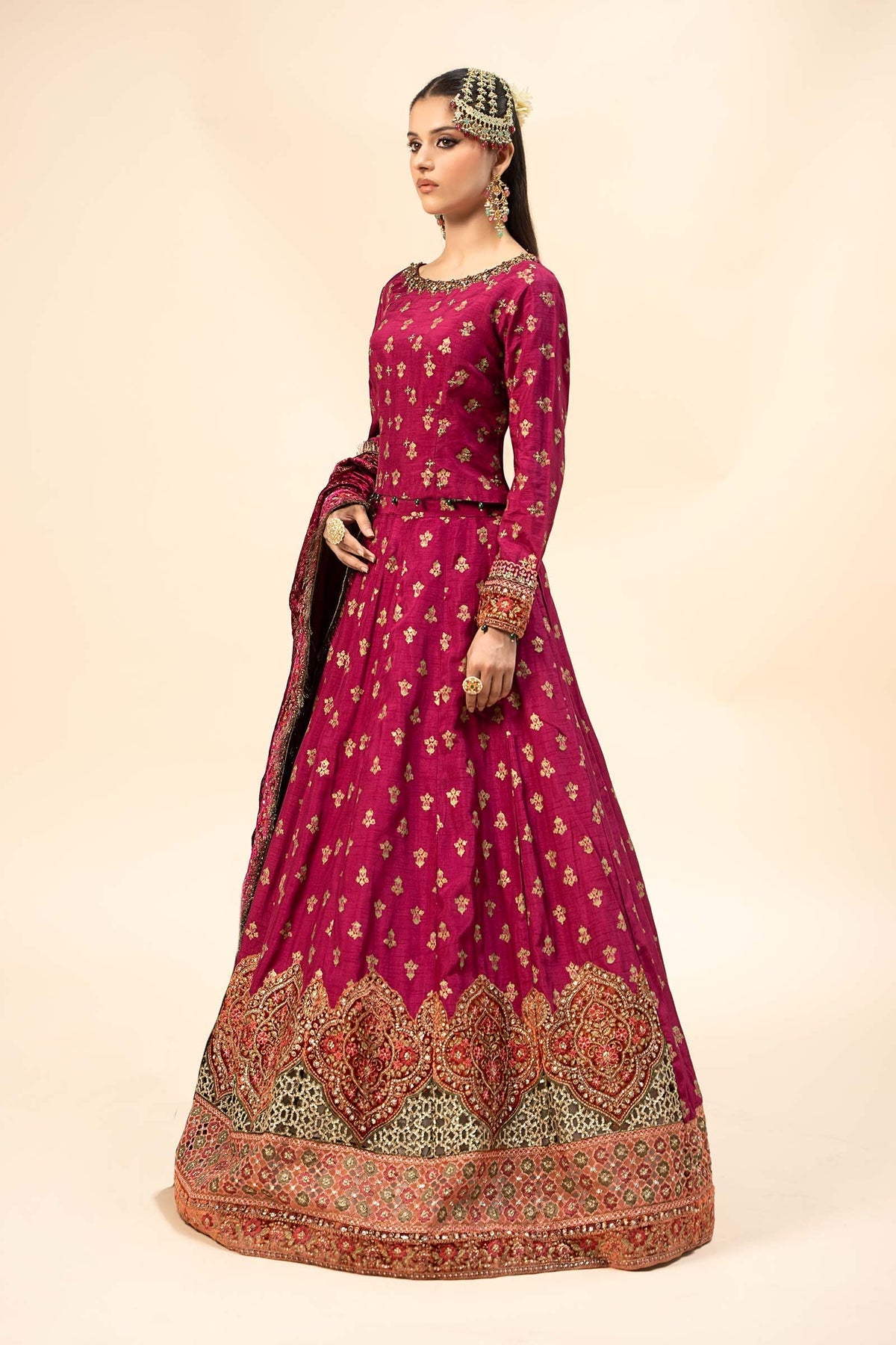 Maria B | Formal Wears | Raw Silk Suit | SF-W24-26-C by Maria B - Designer Dress - Type: Ladies Clothes - Available at Sana Yasir - 100% Original