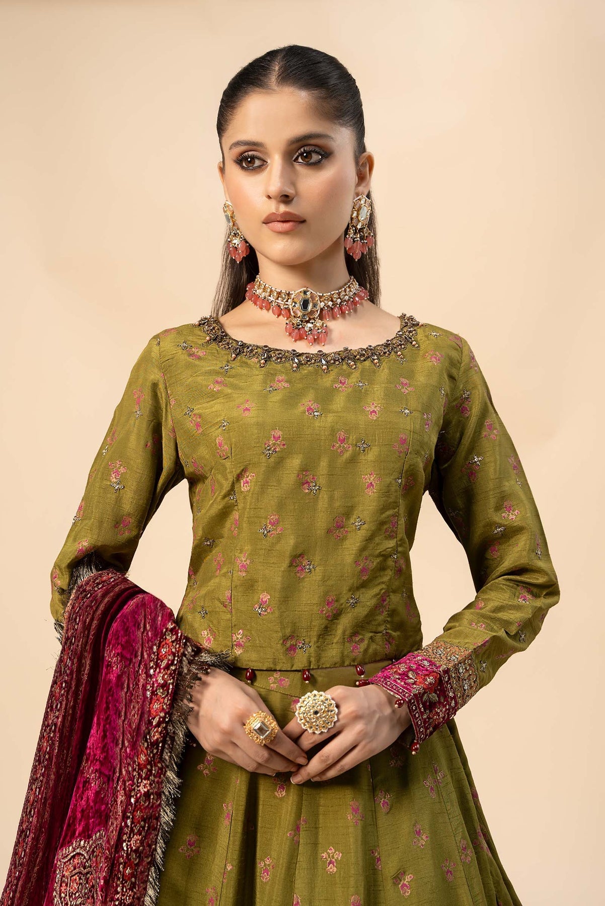 Maria B | Formal Wears | Raw Silk Suit | SF-W24-26 by Maria B - Designer Dress - Type: Ladies Clothes - Available at Sana Yasir - 100% Original