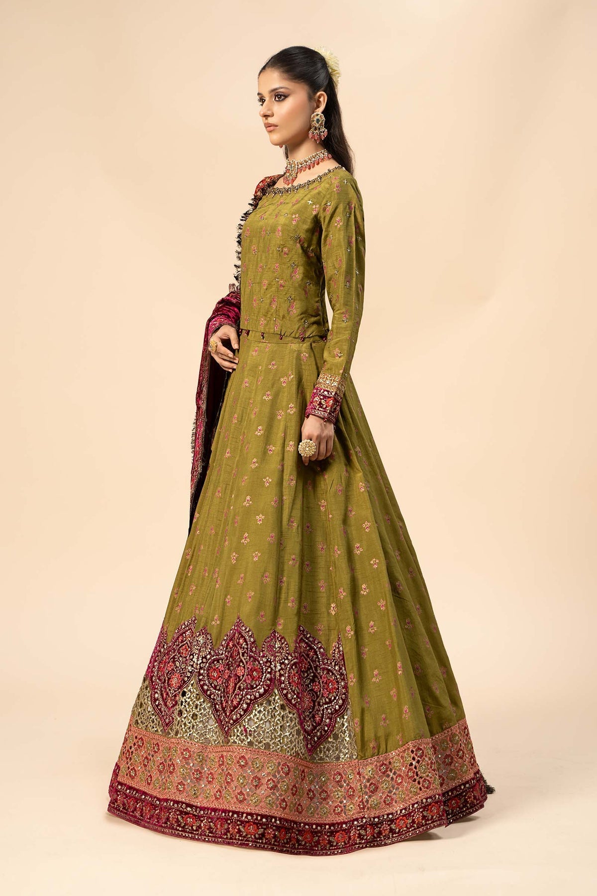 Maria B | Formal Wears | Raw Silk Suit | SF-W24-26 by Maria B - Designer Dress - Type: Ladies Clothes - Available at Sana Yasir - 100% Original