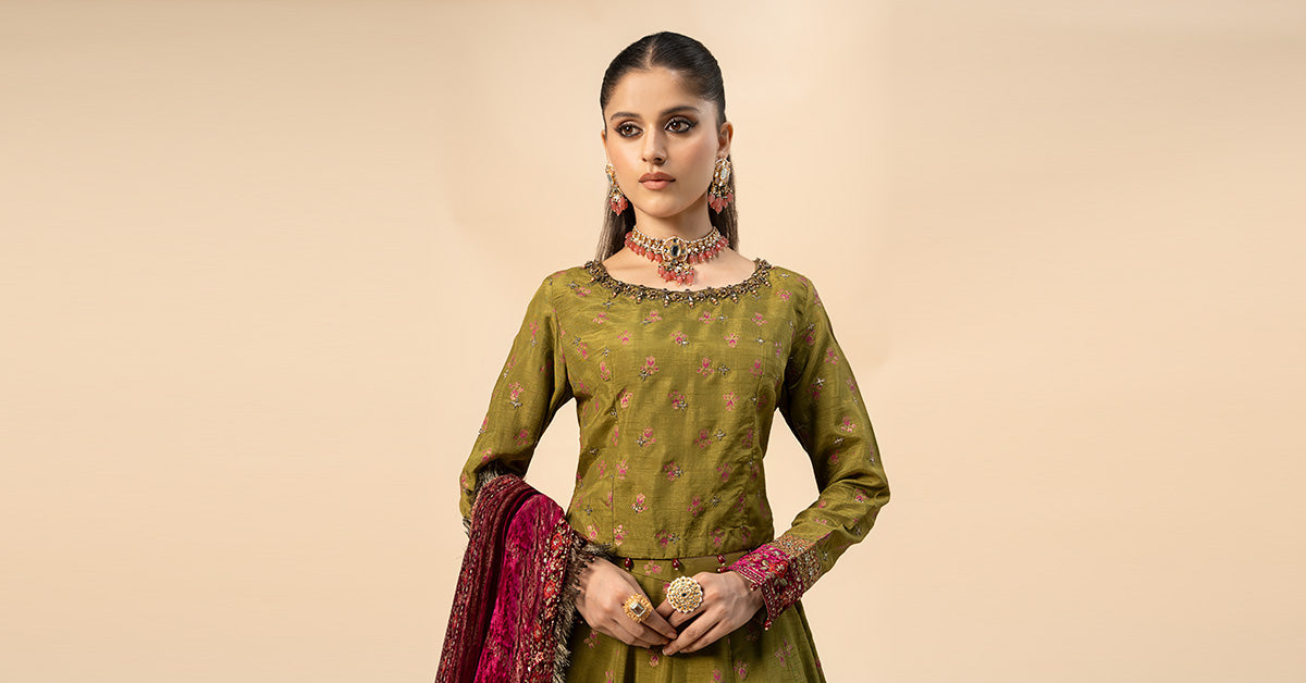 Maria B | Formal Wears | Raw Silk Suit | SF-W24-26 by Maria B - Designer Dress - Type: Ladies Clothes - Available at Sana Yasir - 100% Original