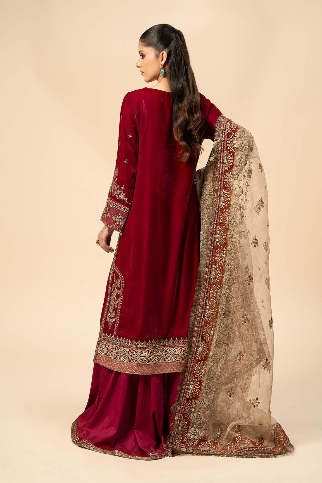 Maria B | Formal Wears | Velvet Suit | SF-W24-29 by Maria B - Designer Dress - Type: Ladies Clothes - Available at Sana Yasir - 100% Original
