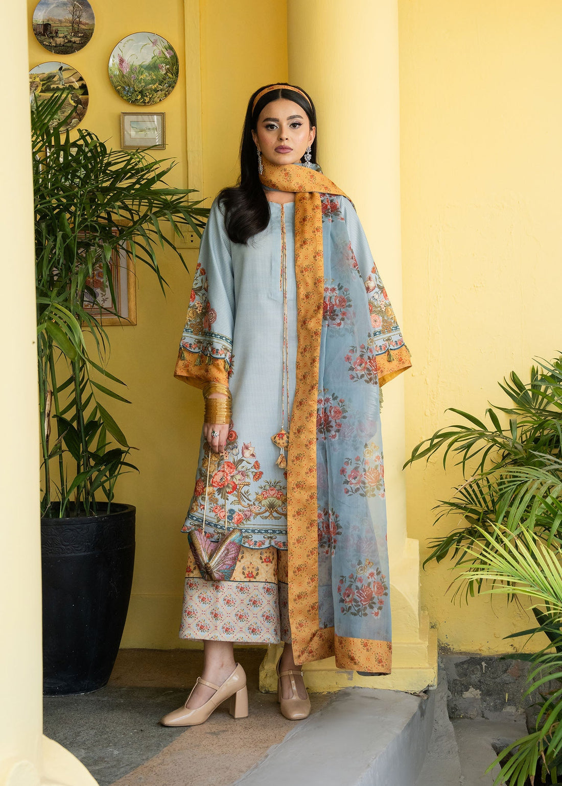 Maria Osama Khan | Retro Lawn 25 | Sama by Maria Osama Khan - Designer Dress - Type: Ladies Clothes - Available at Sana Yasir - 100% Original