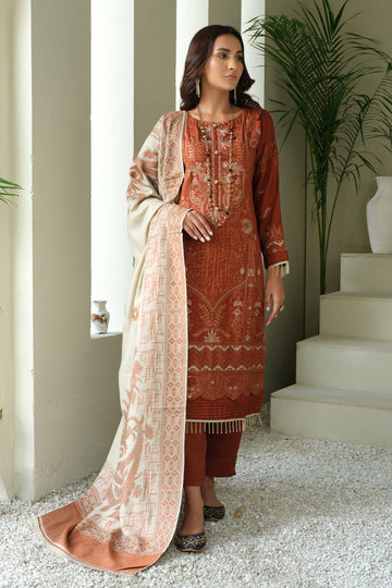 Marjjan | Aangan Embroidered Viscose | MDS-69 (RUST) by Marjjan - Designer Dress - Type: Ladies Clothes - Available at Sana Yasir - 100% Original