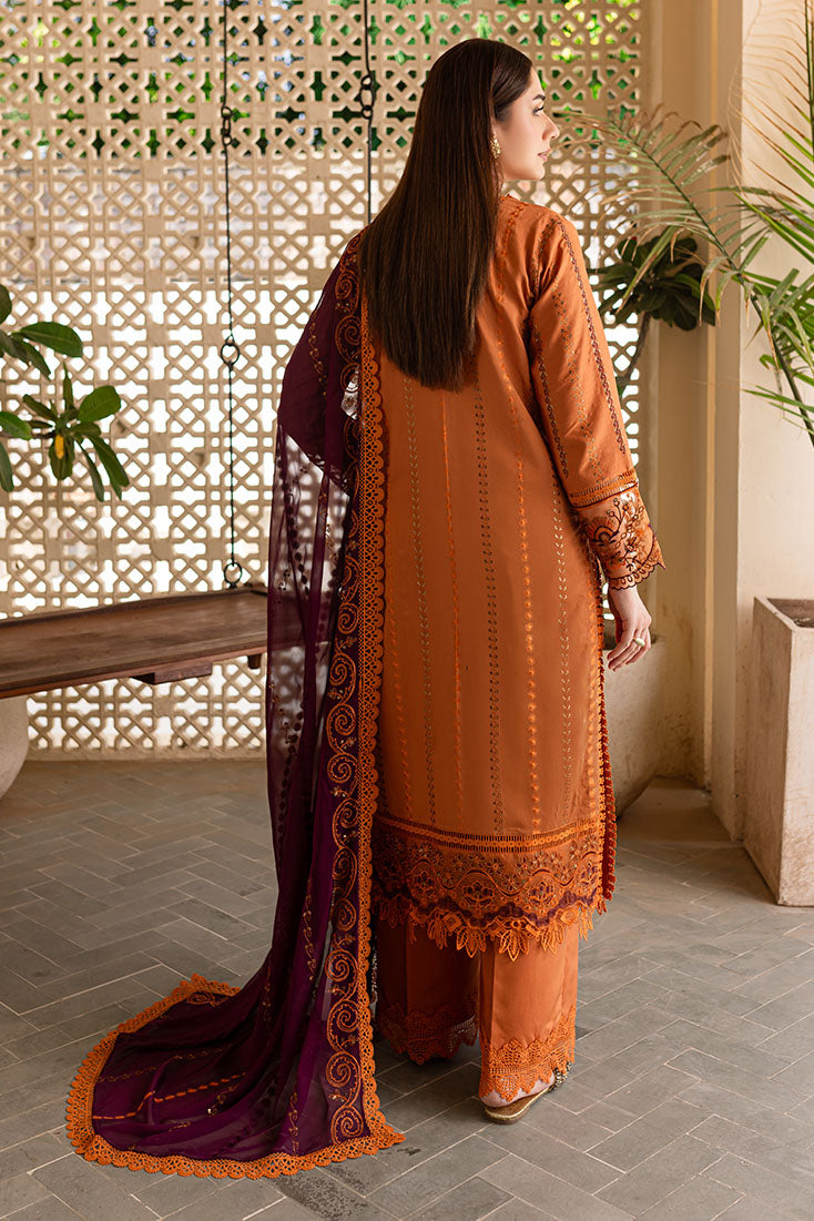Marjjan | Aangan Embroidered Viscose | PEV-23 B (RUST) by Marjjan - Designer Dress - Type: Ladies Clothes - Available at Sana Yasir - 100% Original