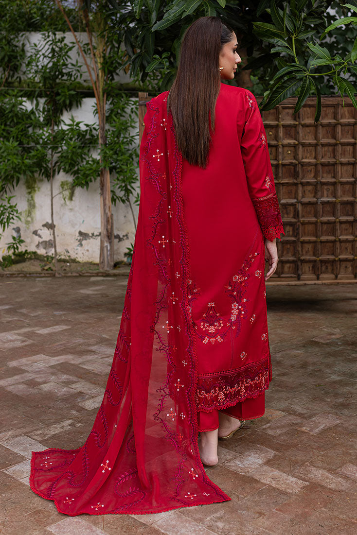 Marjjan | Aangan Embroidered Viscose | PEV-24 B (RED) by Marjjan - Designer Dress - Type: Ladies Clothes - Available at Sana Yasir - 100% Original