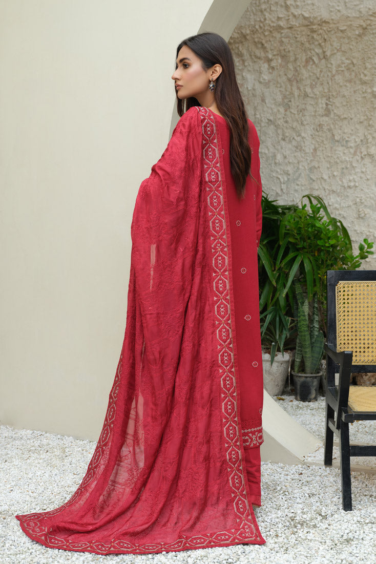 Marjjan | Aangan Embroidered Viscose | SKC-100 (RED) by Marjjan - Designer Dress - Type: Ladies Clothes - Available at Sana Yasir - 100% Original