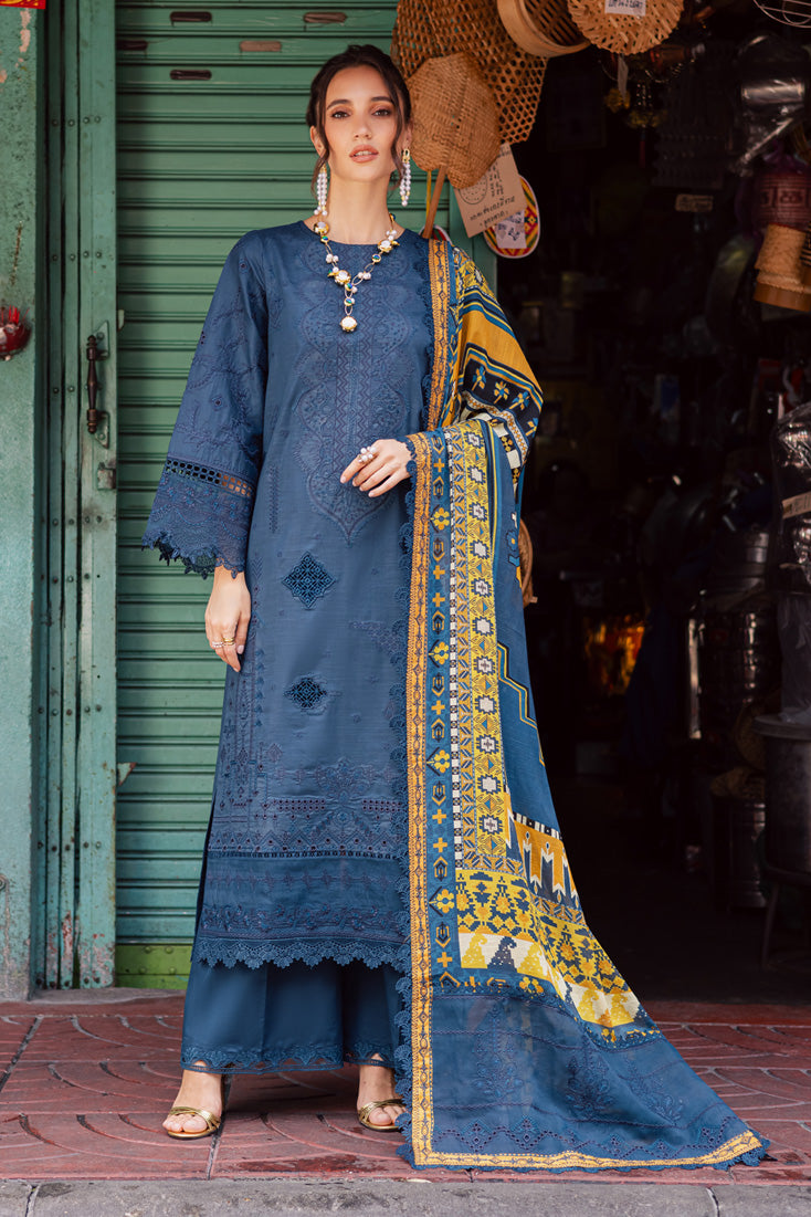 Marjjan | Carnation Lawn | MBL-13 A (TEAL BLUE) by Marjjan - Designer Dress - Type: Ladies Clothes - Available at Sana Yasir - 100% Original