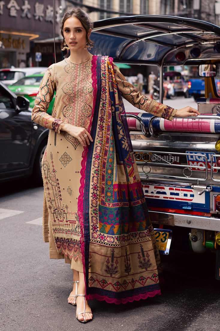 Marjjan | Carnation Lawn | MBL-13 B (BEIGE) by Marjjan - Designer Dress - Type: Ladies Clothes - Available at Sana Yasir - 100% Original