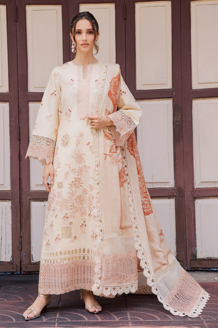 Marjjan | Carnation Lawn | MBL-16 A (ALMOND SKIN) by Marjjan - Designer Dress - Type: Ladies Clothes - Available at Sana Yasir - 100% Original