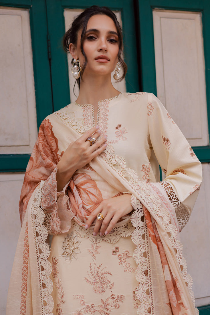 Marjjan | Carnation Lawn | MBL-16 A (ALMOND SKIN) by Marjjan - Designer Dress - Type: Ladies Clothes - Available at Sana Yasir - 100% Original