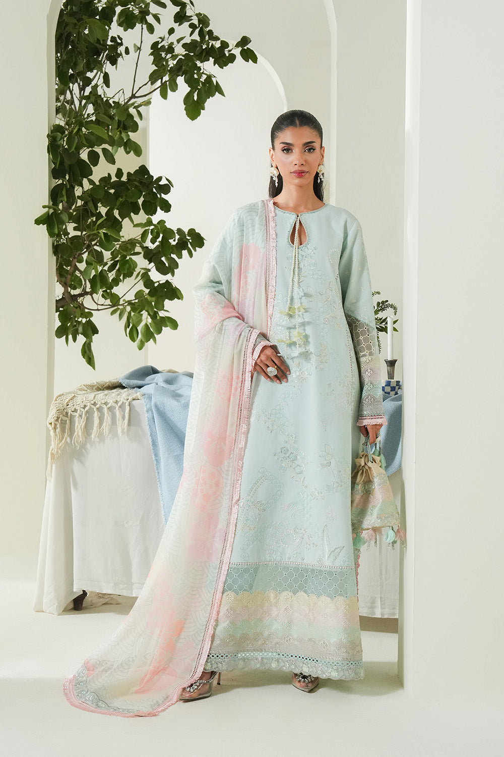 Maryum N Maria | Soiree Lawn |Soothing Sea by Maryam N Maria - Designer Dress - Type: Ladies Clothes - Available at Sana Yasir - 100% Original