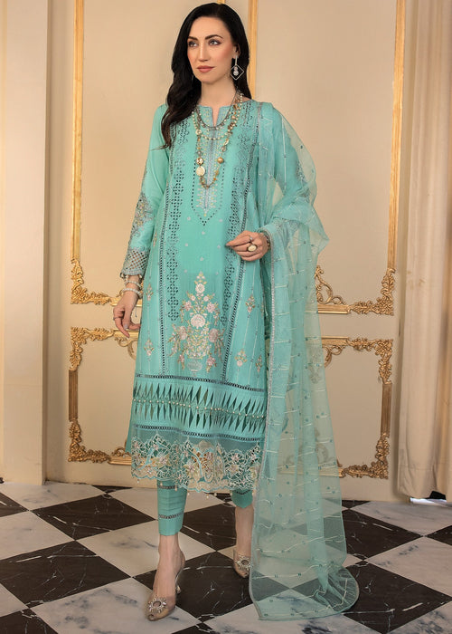 Meem | Anaya 25 | PITCH CYAN by Meem - Designer Dress - Type: Ladies Clothes - Available at Sana Yasir - 100% Original
