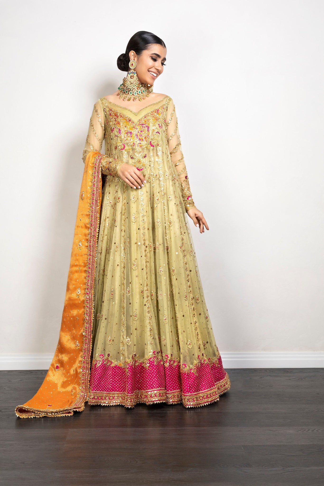 Mina Hasan | Formal Wedding Dresses | MHC-1038 by Mina Hasan - Designer Dress - Type: Ladies Clothes - Available at Sana Yasir - 100% Original