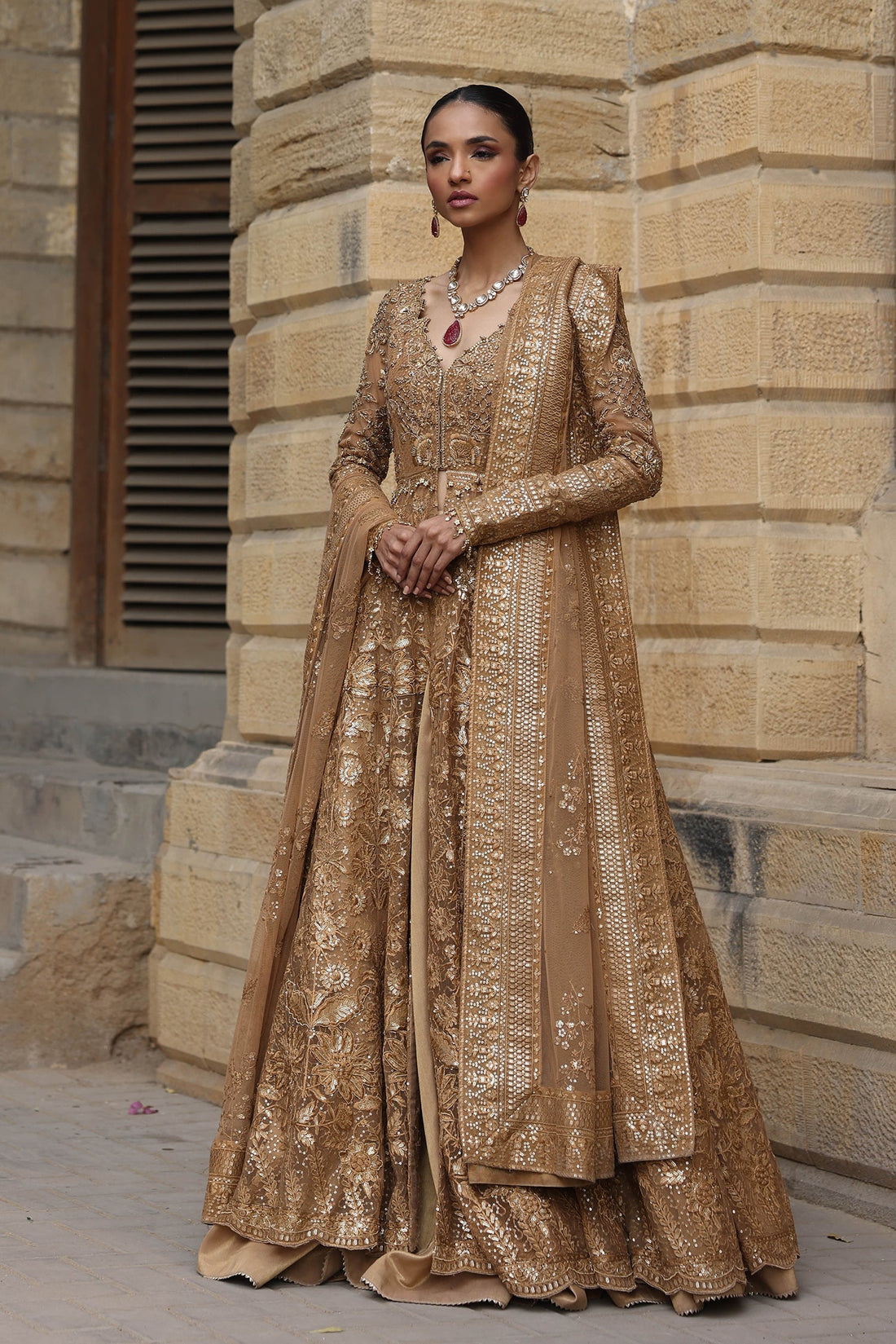 Mina Hasan | Formal Wedding Dresses | MHC-1079 by Mina Hasan - Designer Dress - Type: Ladies Clothes - Available at Sana Yasir - 100% Original