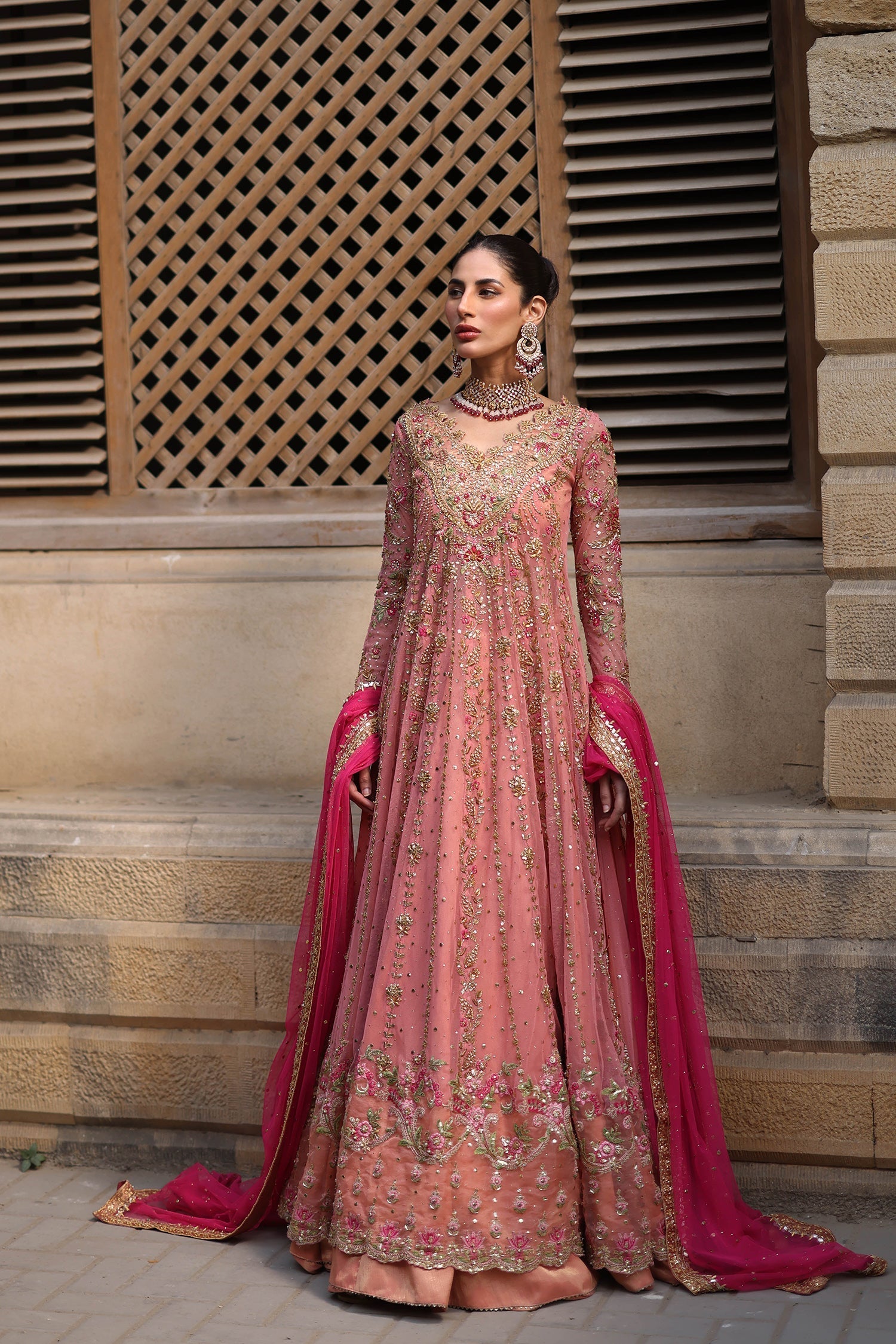 Mina Hasan | Formal Wedding Dresses | MHC-1083 by Mina Hasan - Designer Dress - Type: Ladies Clothes - Available at Sana Yasir - 100% Original