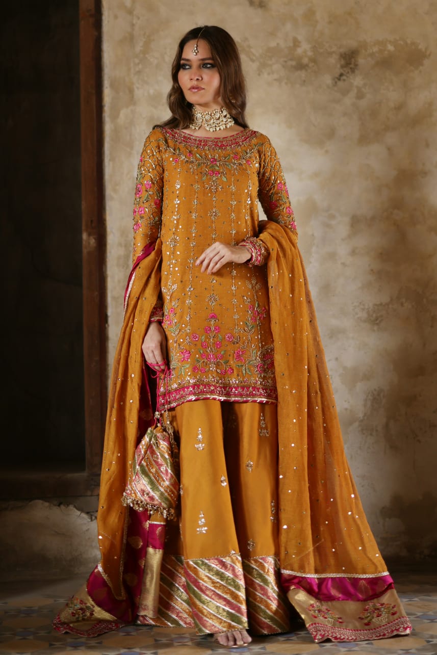 Mina Hasan | Formal Wedding Dresses | MHC-1087 by Mina Hasan - Designer Dress - Type: Ladies Clothes - Available at Sana Yasir - 100% Original
