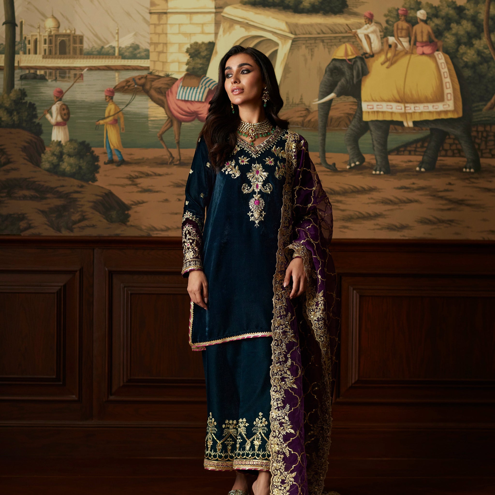 Mina Hassan | Velvet Luxe | Amani by Mina Hassan - Designer Dress - Type: Ladies Clothes - Available at Sana Yasir - 100% Original