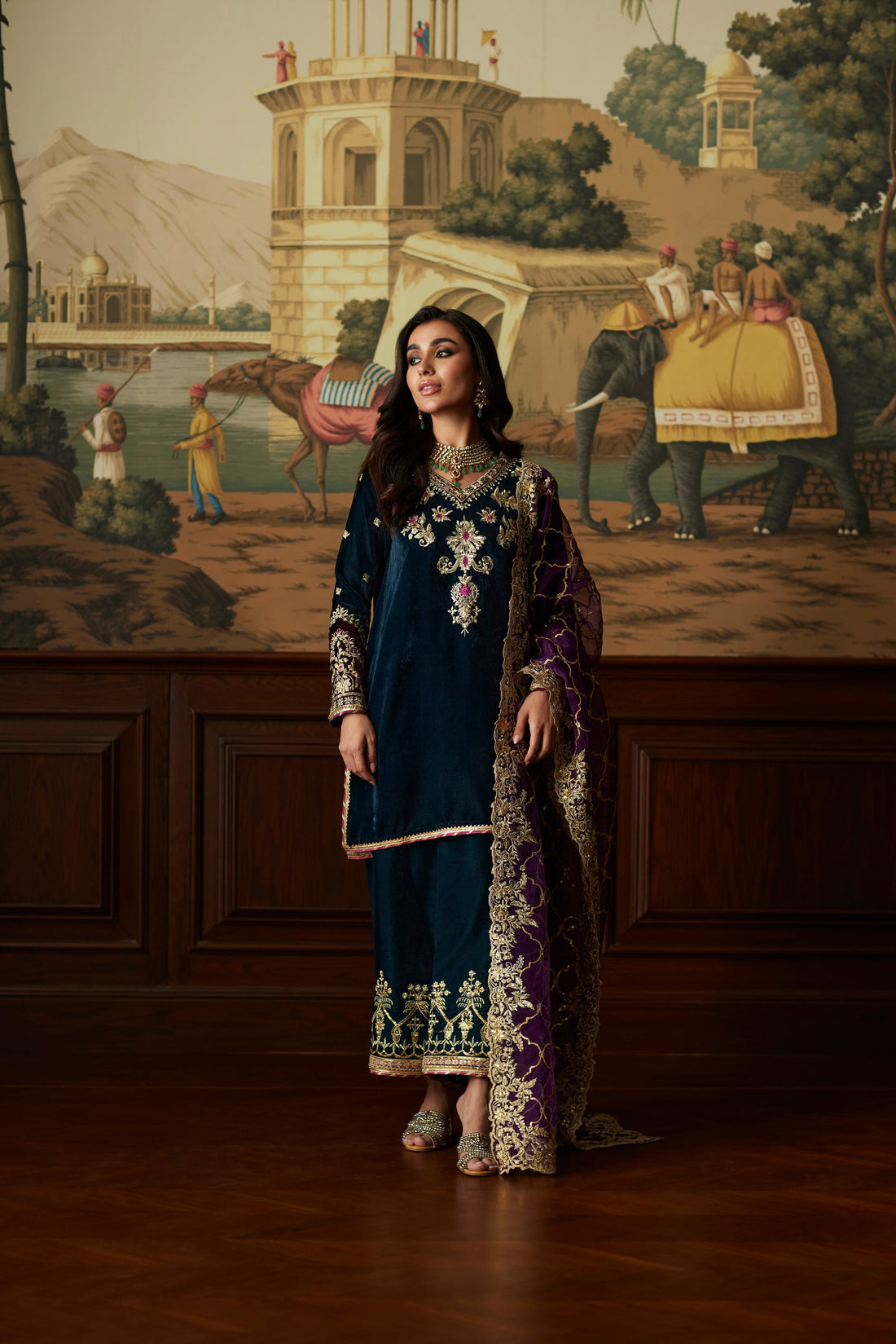 Mina Hassan | Velvet Luxe | Amani by Mina Hassan - Designer Dress - Type: Ladies Clothes - Available at Sana Yasir - 100% Original